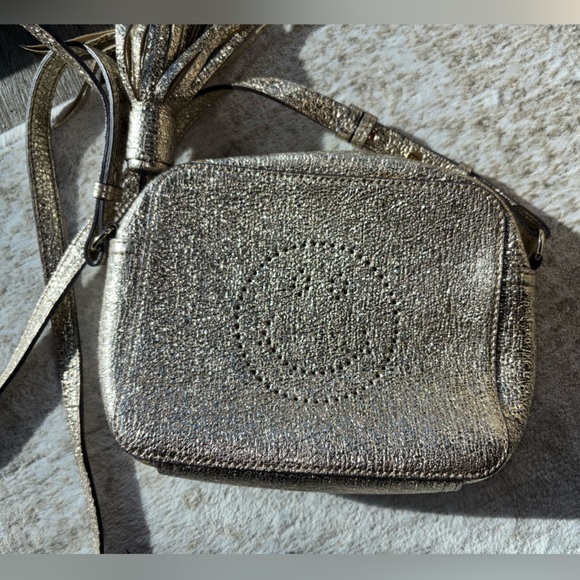 Anya Hindmarch Metallic Smiley Crossbody Gold - Picture 8 of 10